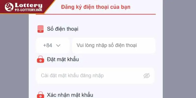 Xác minh tài khoản để hoàn tất đăng ký 92lottery